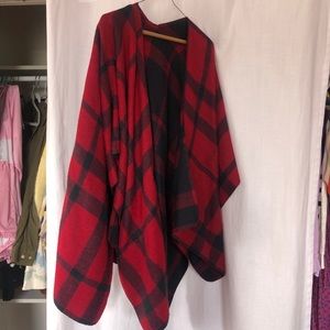 Red and Black Poncho